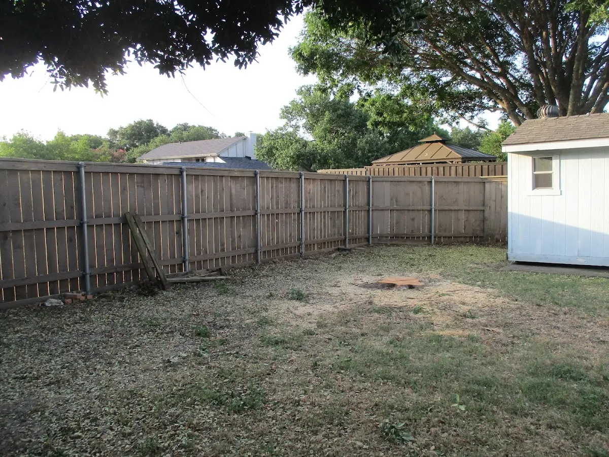 Cleared yard after professional tree removal in Deweyville